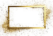transparent brush frames Foil gold glitter splatter background. Frame banner confetti stroke background metallic luxury glistering border circle decoration design dot dust ele
