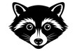 raccoon head silhouette vector illustration