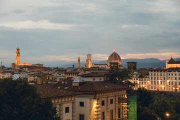 Florence cityscape at sunset in summer