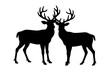 mating deer silhouette vector illustration