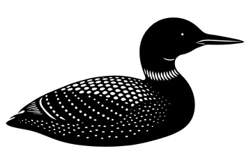 Canvas Print - loon silhouette vector illustration