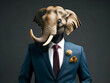 Elephant portrait in elegant suit