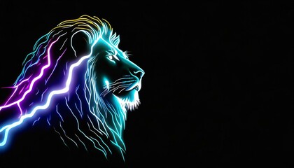 Wall Mural - lion on blackground