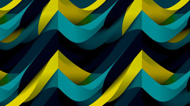 Pop art graphics blue and yellow herringbone pattern abstract graphic poster web page PPT background