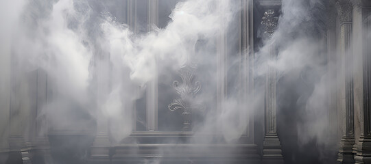 Wall Mural - smoke and cracked wall, gas, fog 17