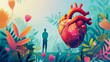 Manage heart disease abstract concept illustration
