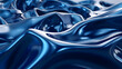 Digital blue liquid metal abstract graphic poster web page PPT background