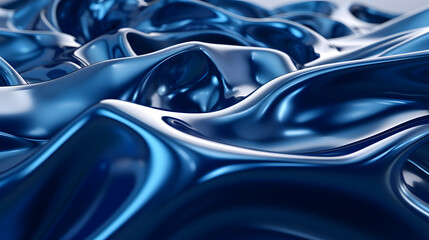 digital blue liquid metal abstract graphic poster web page ppt background