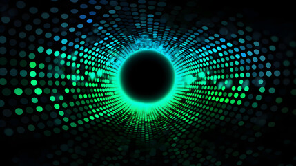 Digital green and black artistic dot abstract graphic poster web page PPT background