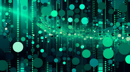 Digital green and black artistic dot abstract graphic poster web page PPT background