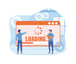 © Alwie99d - System Update Concept, Showing people update operating system, Suitable for landing page. flat vector modern illustration