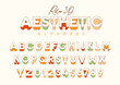 Pastel retro 3d alphabet set. vintage aesthetic font typeface effect with modern twist for stylish branding