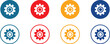 Set collection 4 buttons with gear icon.