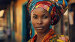 An African woman adorned in vibrant Kente cloth, cultural richness, identity, Ultra Realistic, National Geographic, 