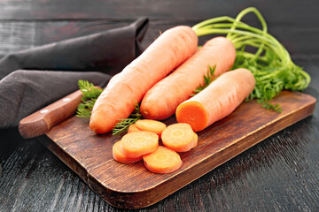 Canvas Print - Carrots fresh on board