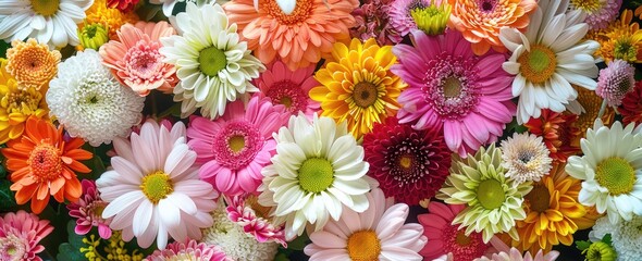  Colorful Chrysanthemum Flowers and Daisies Floral Background