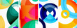 © antishock - Circles and rings geometric backgrounds. Posters for wallpaper, business card, cover, poster, banner, brochure, header, website