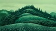 Spring green mountains illustration poster background