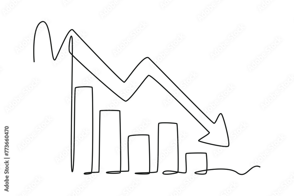 Continuous one line drawing charts, diagrams, schemes, graphs concept ...