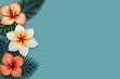 Tropical flower with copy-space background concept, blank space. Tropical Delight: Tropical Flower with Copious Space