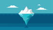 An iceberg with only a small portion visible above the water mirrors our conscious thoughts and behaviors while the larger hidden portion below