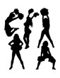 Female cheerleader sport dance action pose silhouette