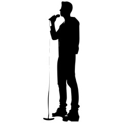 Wall Mural - silhouette of a person with a microphone