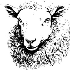 Wall Mural - Black and white sheep