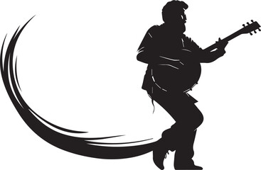 Wall Mural - silhouette of a person with guitar