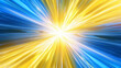 Abstract blue and yellow light rays effect background. Generative Ai