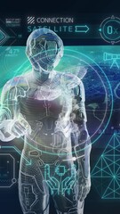 Wall Mural - observation of communications from space. 3d render