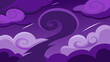 A deep purple for neuroticism they are surrounded by swirling stormy clouds representing heightened emotions and anxiety.