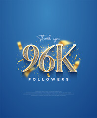 96k thank you followers, elegant design for social media post banner poster.