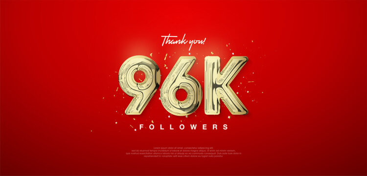 96k gold number, thanks for followers. posters, social media post banners.