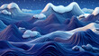 Digital blue linear mountain landscape horizontal version poster wallpaper web page PPT background