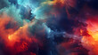 Digital colorful starry sky abstract graphic poster web page PPT background