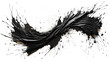 Abstract black in splash, paint, brush strokes, stain grunge isolated on white and transparent background, Japanese style