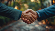 Successful deal: Shaking hands, big plans, business concept