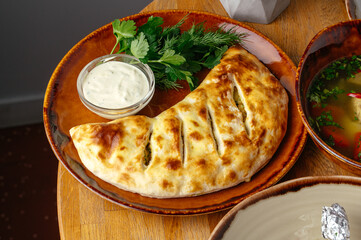 Canvas Print - a set of Georgian food on the table. a variety of Georgian food.