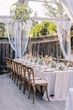 Elegant outdoor wedding table setup