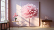 © ASMAT - An elegant pink peony delicately placed on a soft blush background, offering a visually pleasing scene with ample negative space for customization