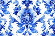 Watercolor Seamless pattern with blue and white	