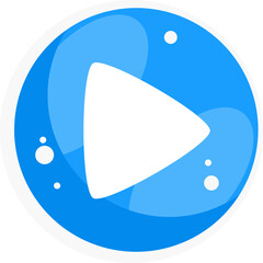 Wall Mural - Game Button Blue