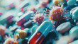 Microbiology and pharmaceutical innovation close-up