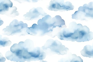 Canvas Print - watercolor pink and blue clouds