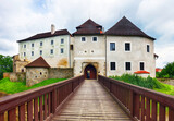 Fototapeta Mosty linowy / wiszący - Castle Nove Hrady in Czech Republic
