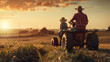 In the midst of farm chores, a farmer and his young daughter share a special moment