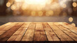 rendering closeup top wood table with Blur Background