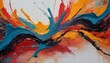 Vibrant Abstract Acrylic Paint Strokes Expressiv  3