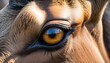 a close up of an elks eye showing the wildness a upscaled 8